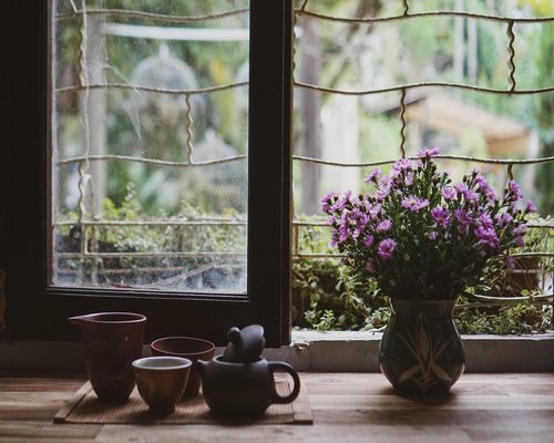 Man enjoying a peaceful moment with tea